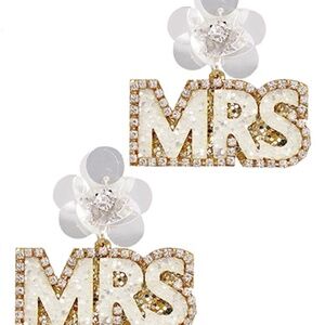 " MRS" Glitter Earrings